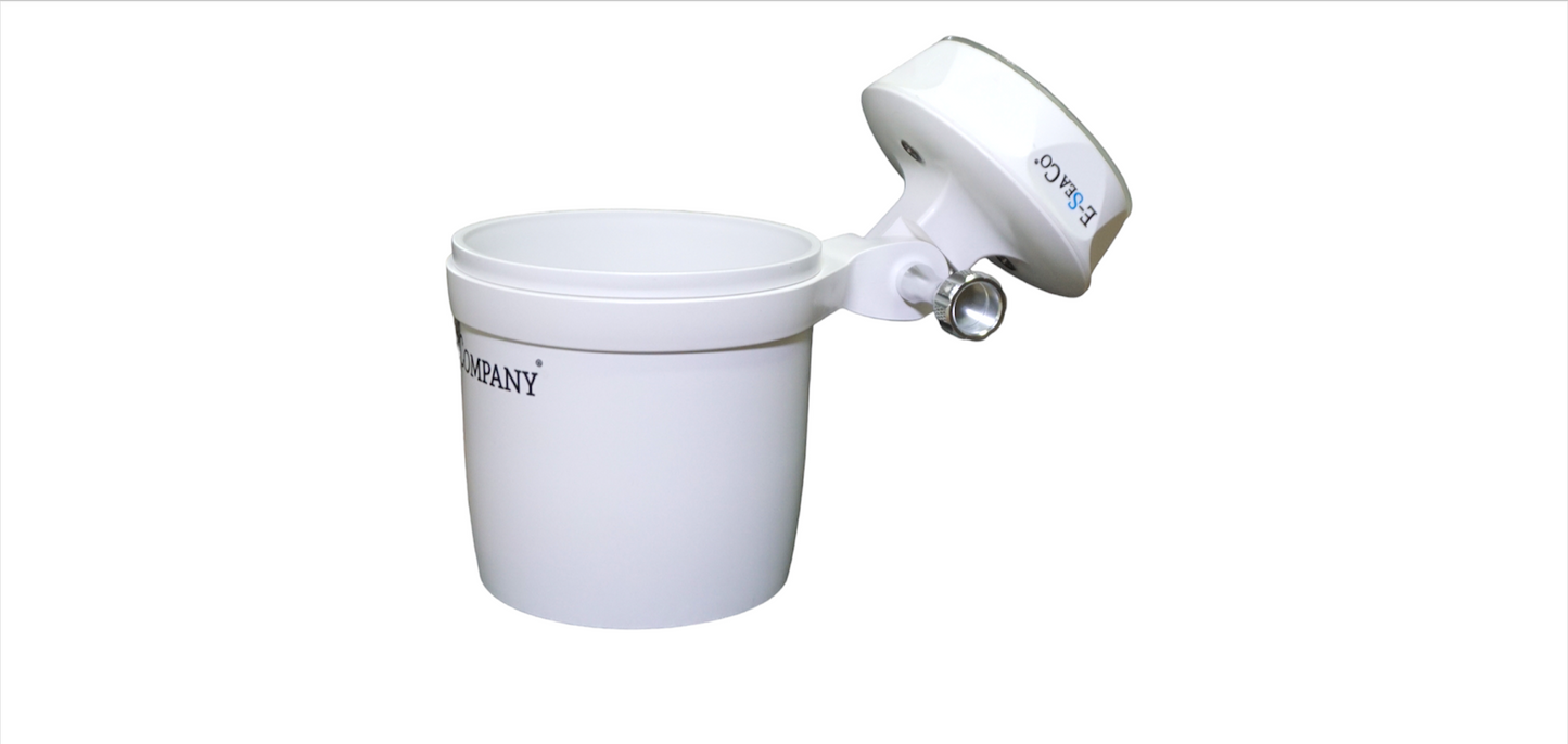 E-Sea Cup Adjustable-Suction Mounted Adjustable Angle Cup Holder-White