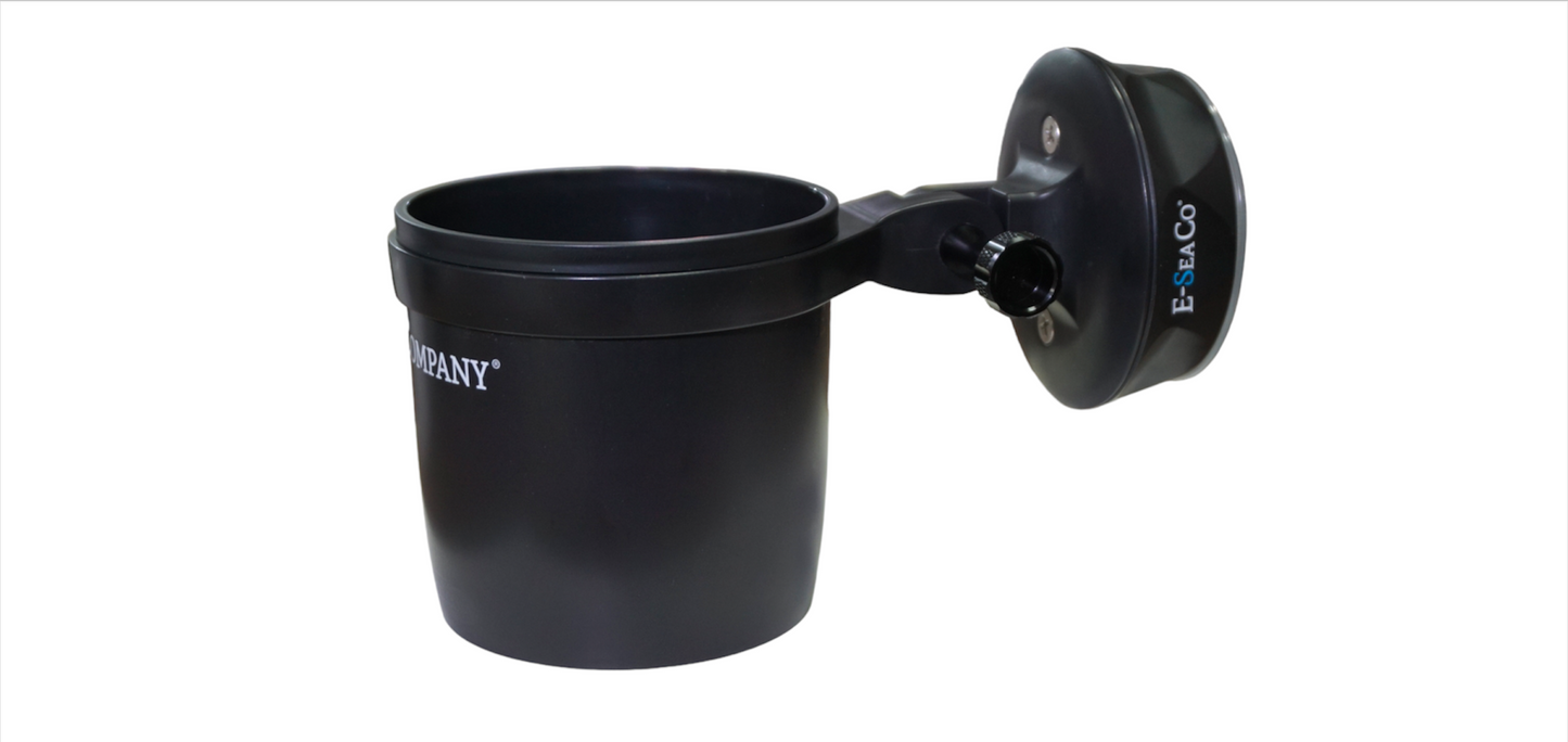 E-Sea Cup Adjustable-Suction Mounted Adjustable Angle Cup Holder-Black