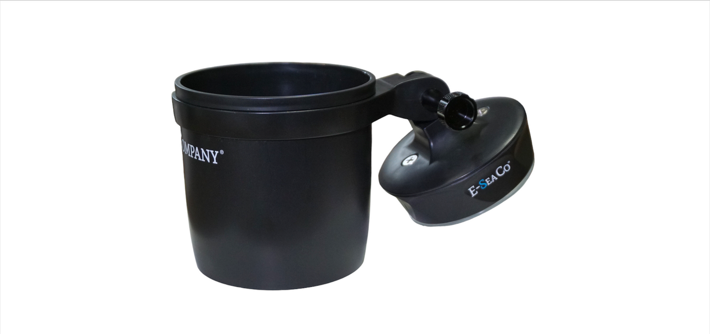 E-Sea Cup Adjustable-Suction Mounted Adjustable Angle Cup Holder-Black