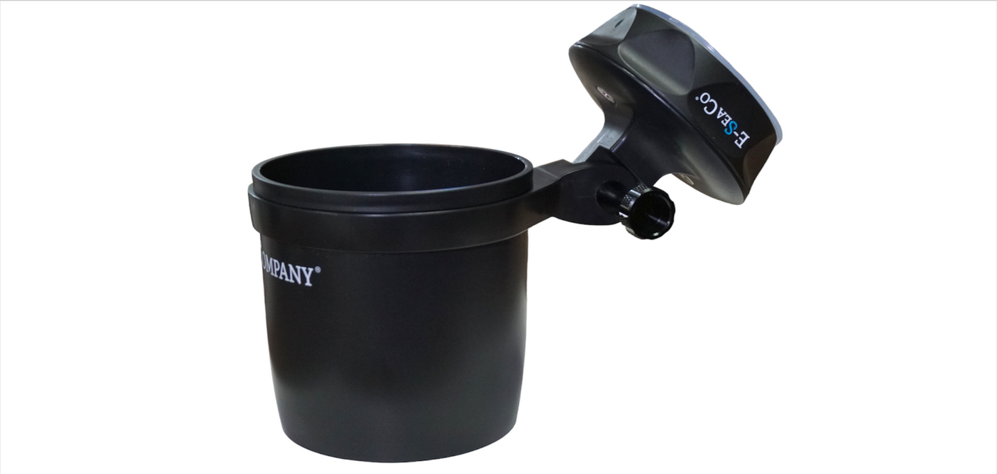 E-Sea Cup Adjustable-Suction Mounted Adjustable Angle Cup Holder-Black