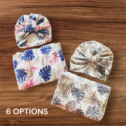 Newborn Floral Swaddle With Hat