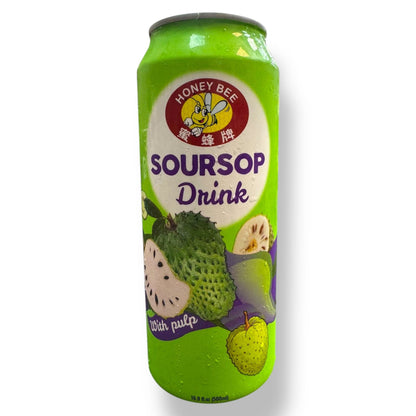Honey Bee Soursop Juice With Pulp - Refreshing Tropical Drink, 16 Fl Oz