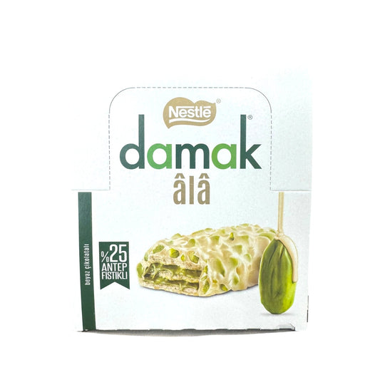 Nestle Damak White Chocolate Coated Wafer with Pistachio 30g, Pack of 12 Delicious Treats