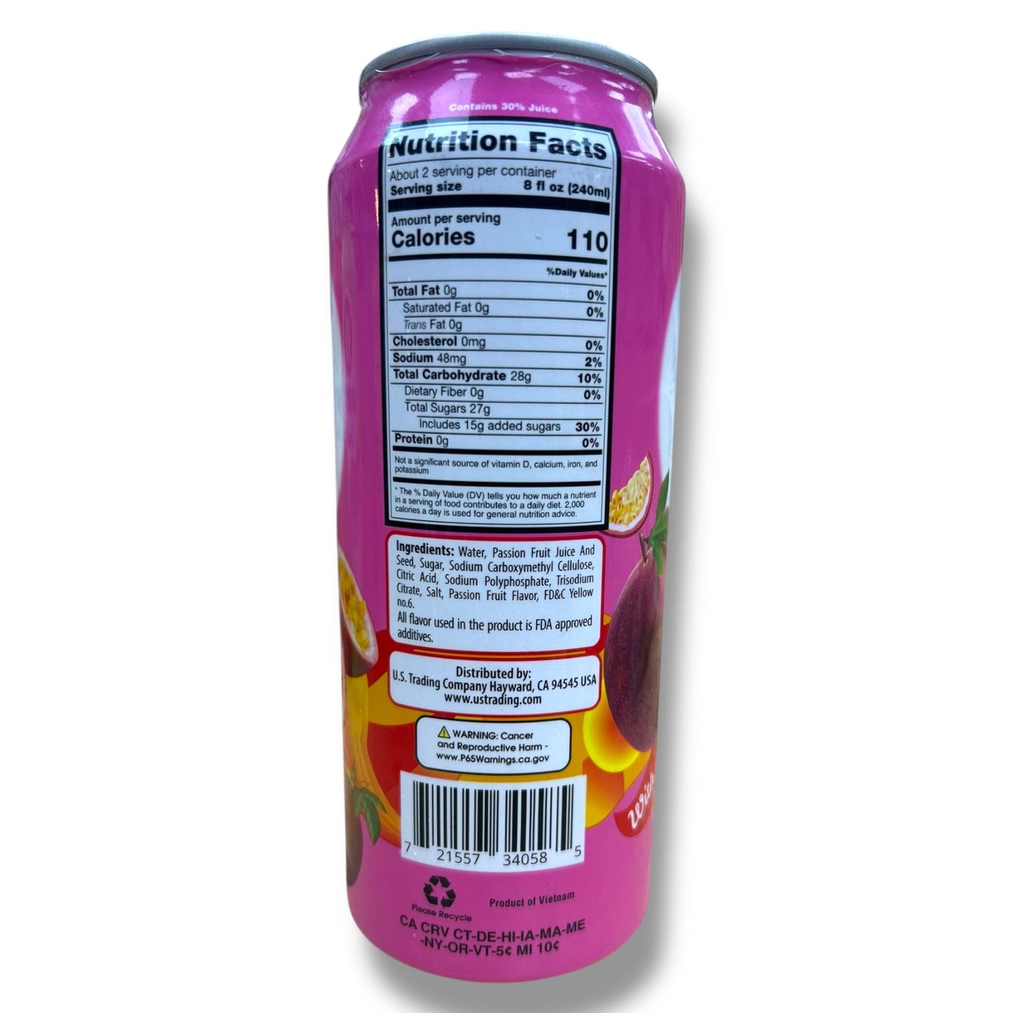 Honey Bee Flavored Beverage: Passion Fruit Drink With Pulp, Refreshing Tropical Flavor