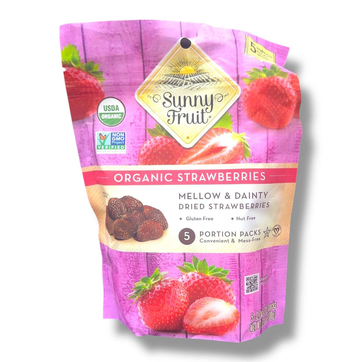 Organic Dried Strawberries - All-Natural, Sun-Dried, and Deliciously Sweet Snack by Sunny Fruit