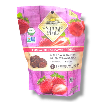 Organic Dried Strawberries - All-Natural, Sun-Dried, and Deliciously Sweet Snack by Sunny Fruit