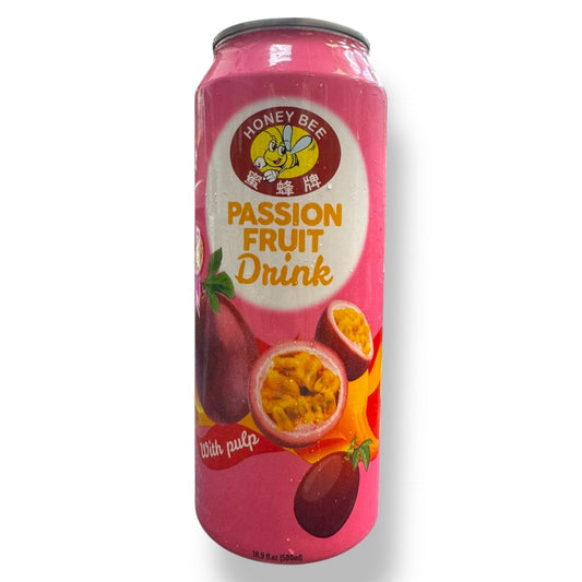 Honey Bee Flavored Beverage: Passion Fruit Drink With Pulp, Refreshing Tropical Flavor