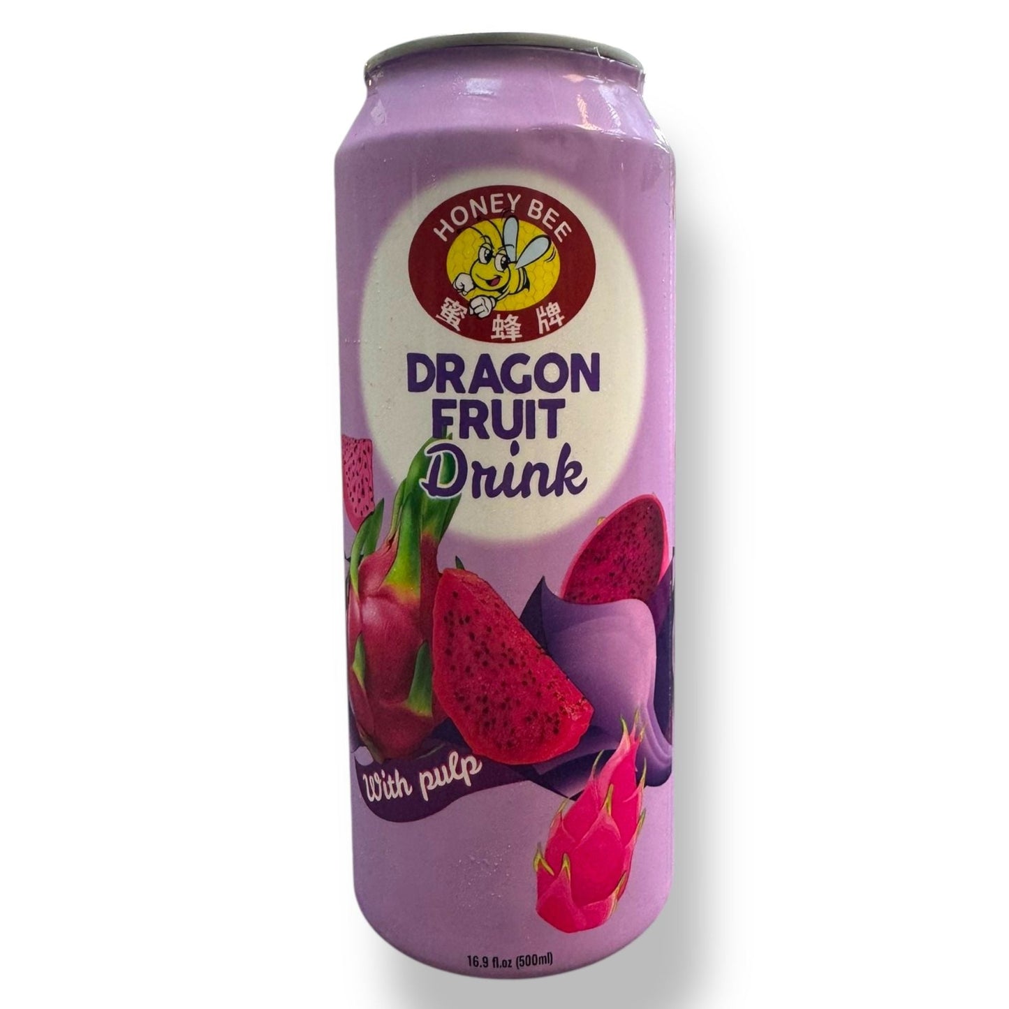 Honey Bee Dragon Fruit Drink With Pulp - Refreshing Natural Beverage 12oz