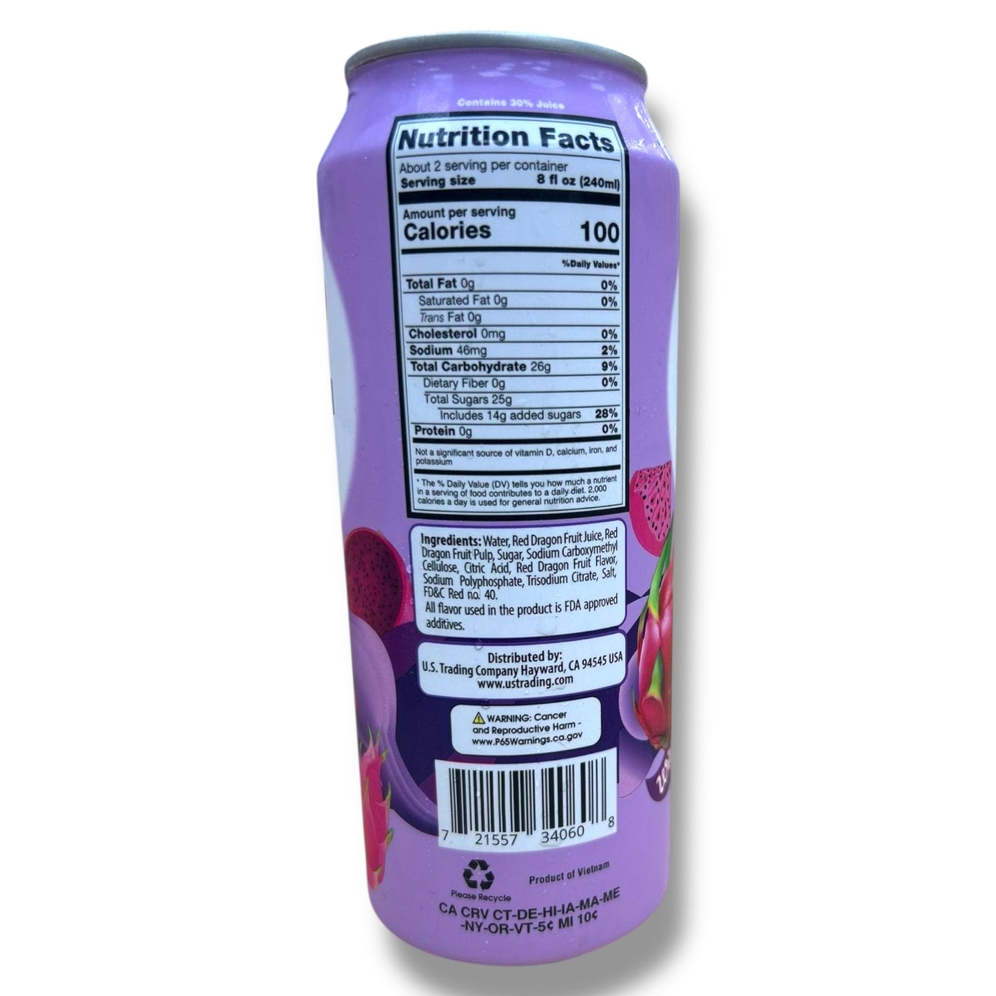 Honey Bee Dragon Fruit Drink With Pulp - Refreshing Natural Beverage 12oz
