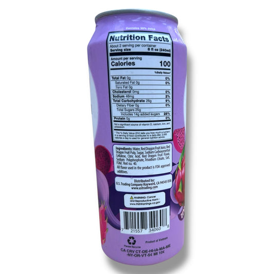 Honey Bee Dragon Fruit Drink With Pulp - Refreshing Natural Beverage 12oz