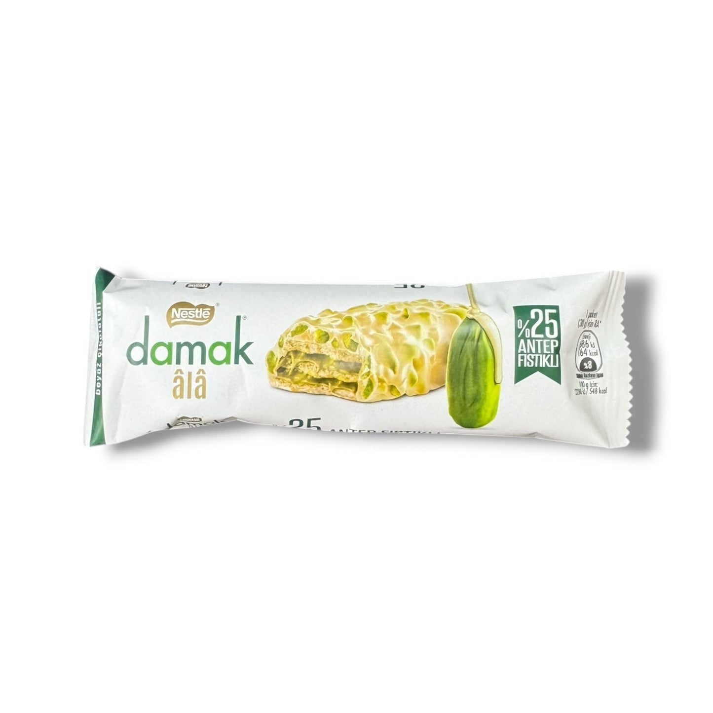 Nestle Damak Pistachio Chocolate Wafer Coated In White Chocolate, 30g Delicious Snack