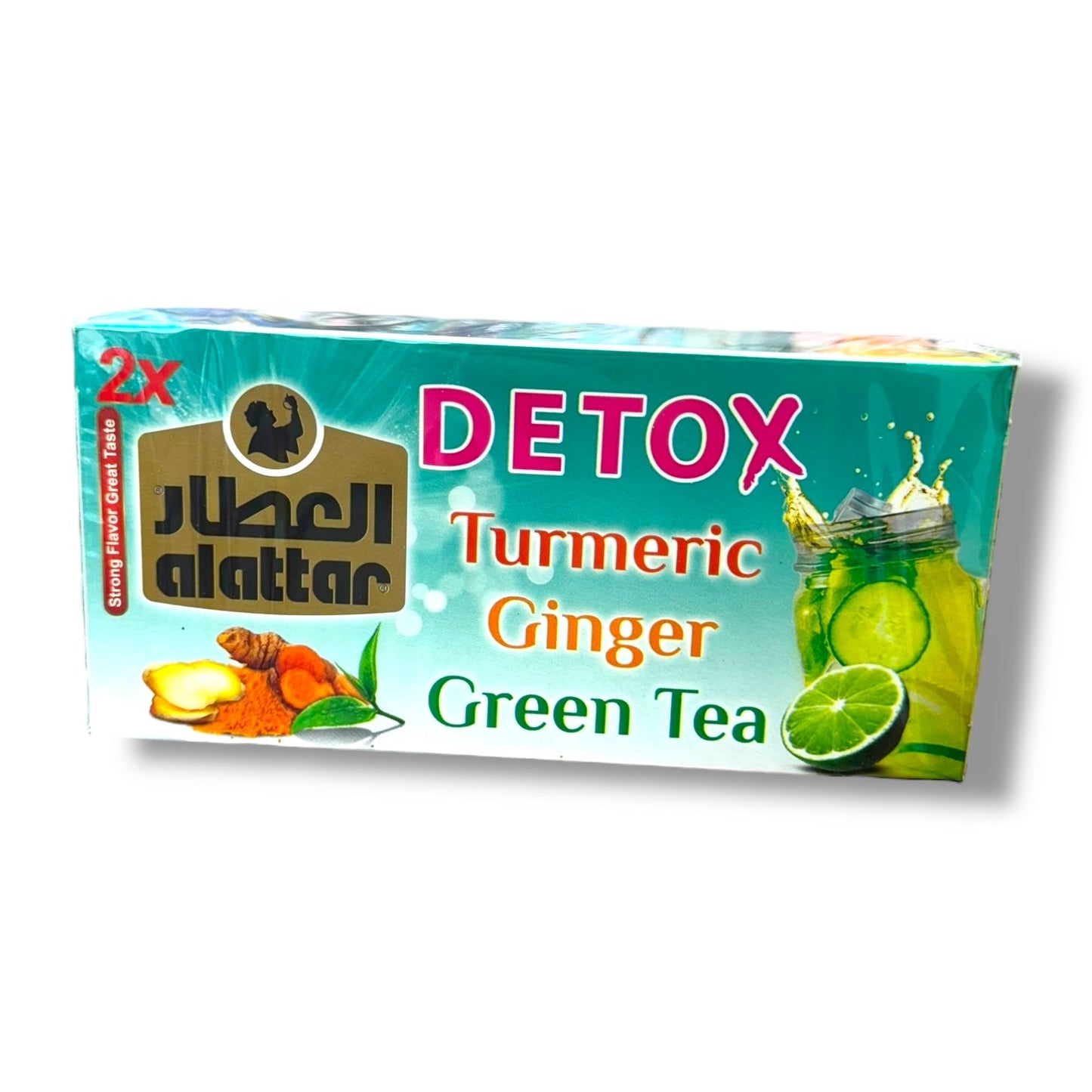 Alattar Detox Tea Bags - Turmeric, Ginger & Green Tea Blend for Natural Detoxification