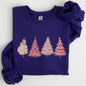 Pink Christmas Trees, Winter, Snow, Santa Sweatshirt