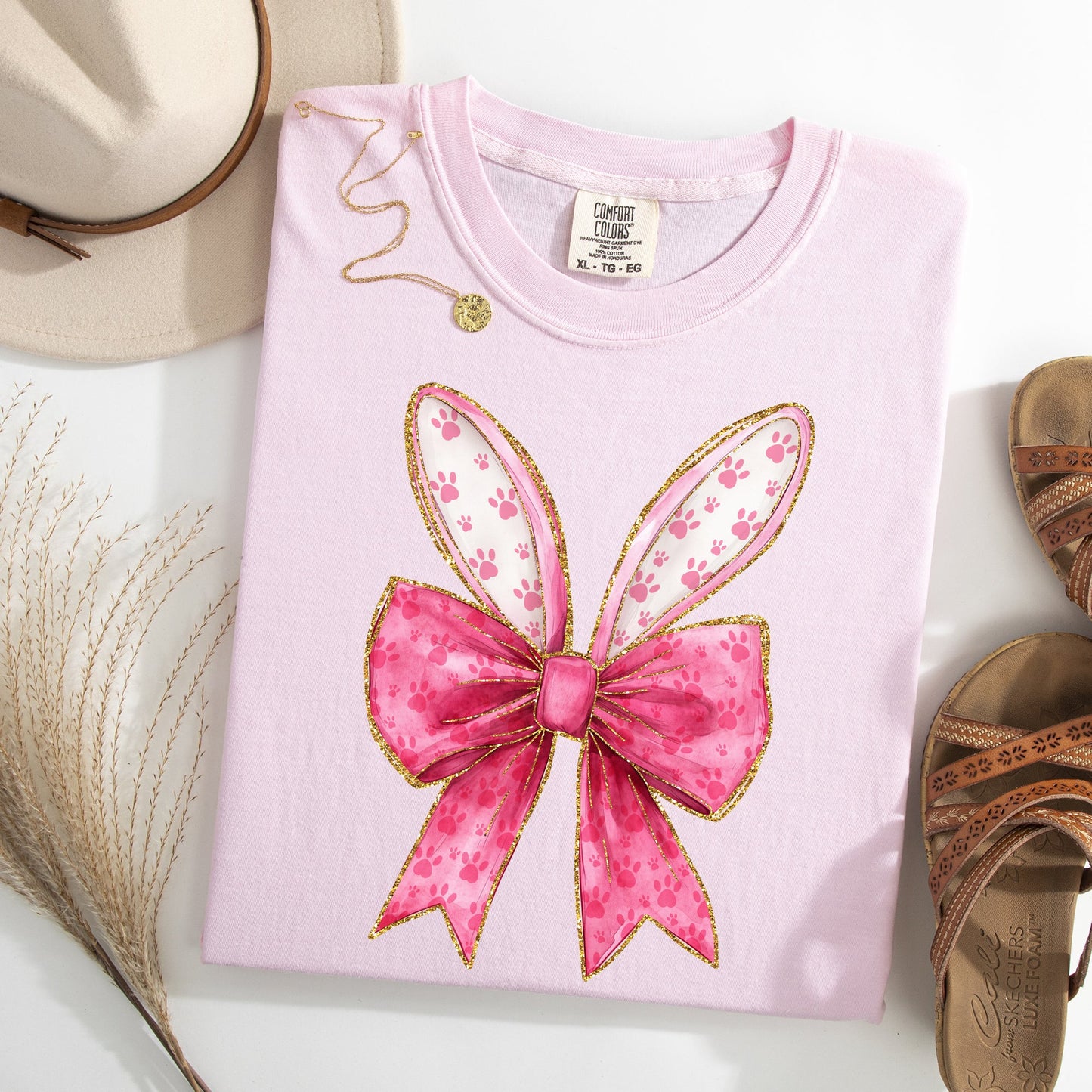 Pink Coquette, Rabbit Ears, Easter, Bunny, Jesus, Rabbit, Holiday Tshirt Comfort Colors T-Shirt