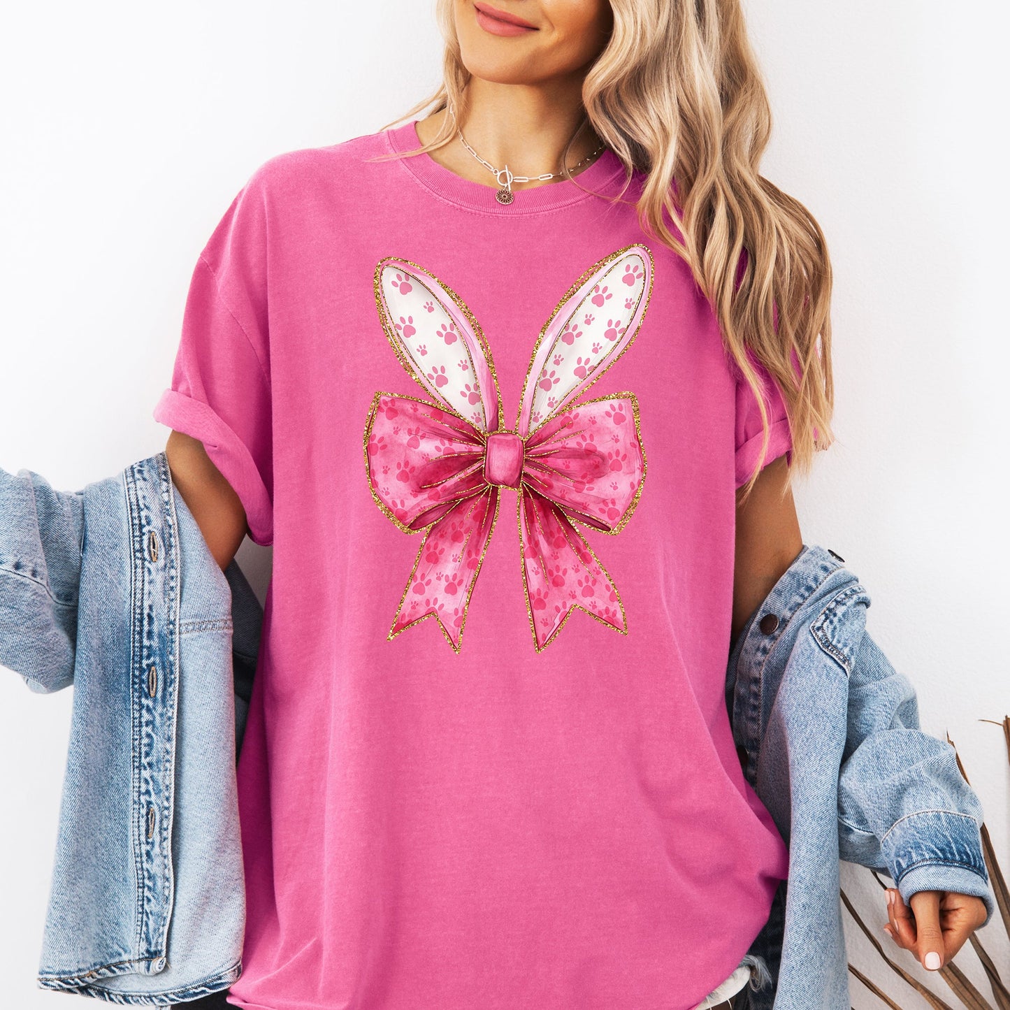 Pink Coquette, Rabbit Ears, Easter, Bunny, Jesus, Rabbit, Holiday Tshirt Comfort Colors T-Shirt