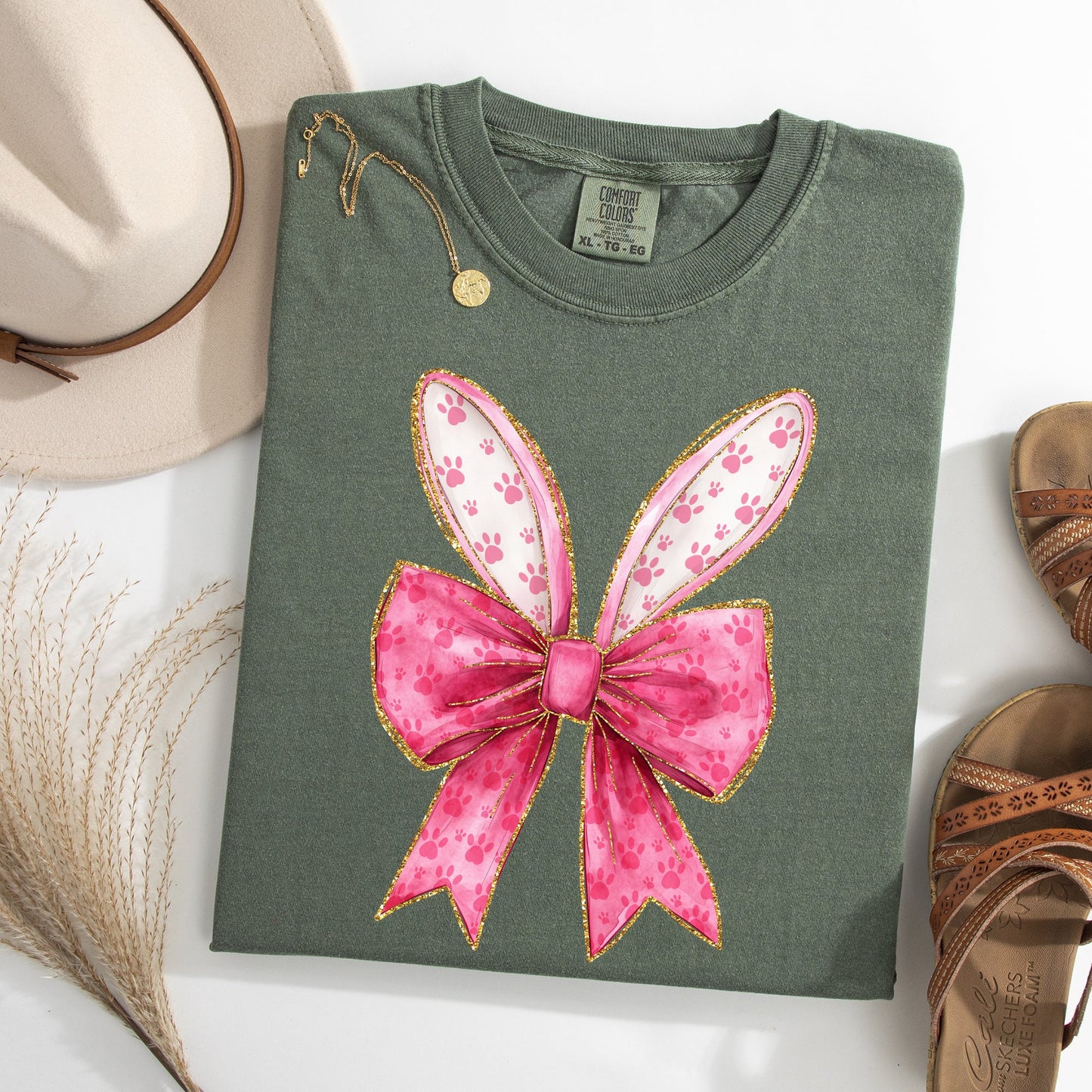 Pink Coquette, Rabbit Ears, Easter, Bunny, Jesus, Rabbit, Holiday Tshirt Comfort Colors T-Shirt