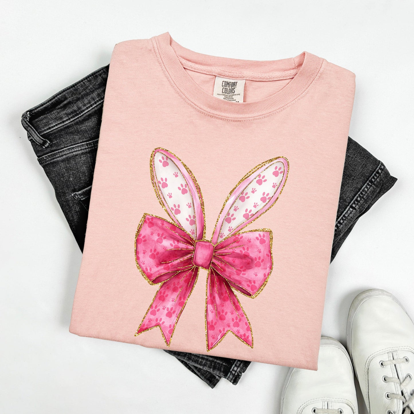 Pink Coquette, Rabbit Ears, Easter, Bunny, Jesus, Rabbit, Holiday Tshirt Comfort Colors T-Shirt