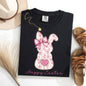 Pink Floral Bunny, Easter, Bunny, Jesus, Rabbit, Holiday Tshirt Comfort Colors T-Shirt
