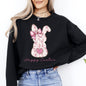 Pink Floral Bunny, Easter, Bunny, Jesus, Rabbit, Holiday Sweatshirt
