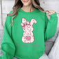 Pink Floral Bunny, Easter, Bunny, Jesus, Rabbit, Holiday Sweatshirt