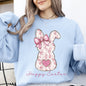 Pink Floral Bunny, Easter, Bunny, Jesus, Rabbit, Holiday Sweatshirt