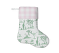Pink and Green Zoo Chinoiserie Christmas Stocking