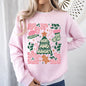 Pink Merry and Bright, Candy Cane, Tree, Merry Christmas, Flowers, Floral Sweatshirt