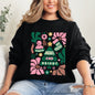 Pink Merry and Bright, Ornament, Tree, Merry Christmas, Flowers, Floral Sweatshirt
