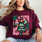 Pink Merry and Bright, Ornament, Tree, Merry Christmas, Flowers, Floral Sweatshirt