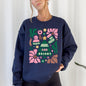 Pink Merry and Bright, Ornament, Tree, Merry Christmas, Flowers, Floral Sweatshirt