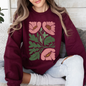 Pink Poppies, Vintage Boho, Nature Sweatshirt