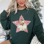 Pink Star Retro Santa, Christmas, Vintage Sweatshirt