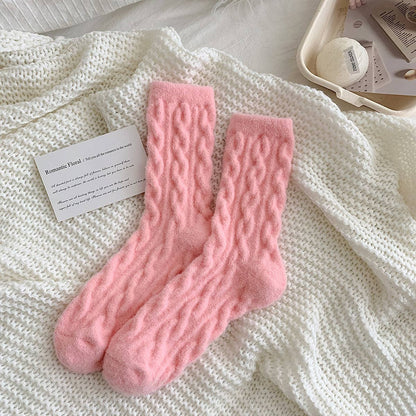 Plush Hemp-Knit Socks for Cozy Fall & Winter