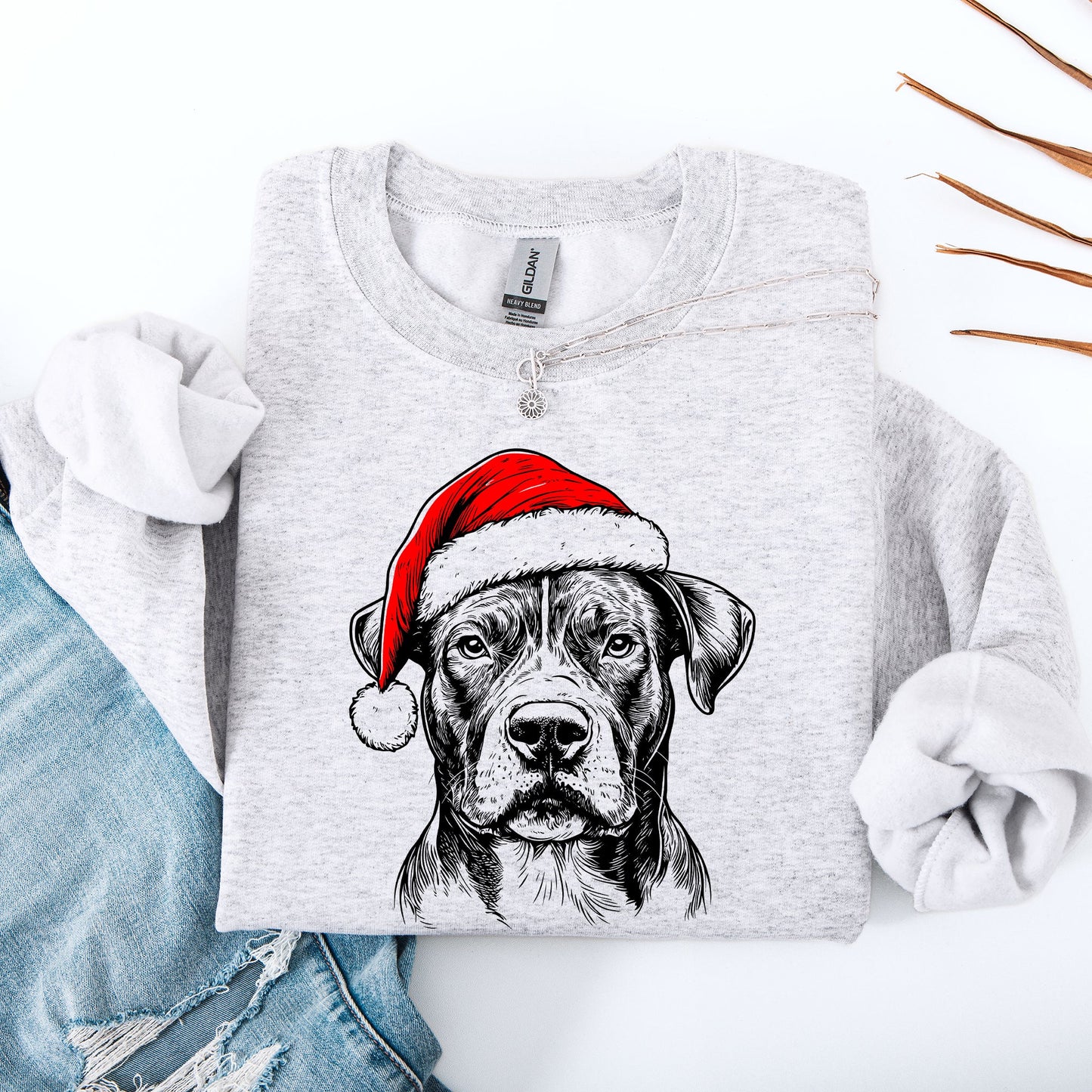 Pitbull, Santa, Dog, Christmas, Dog Lover, Pet Sweatshirt