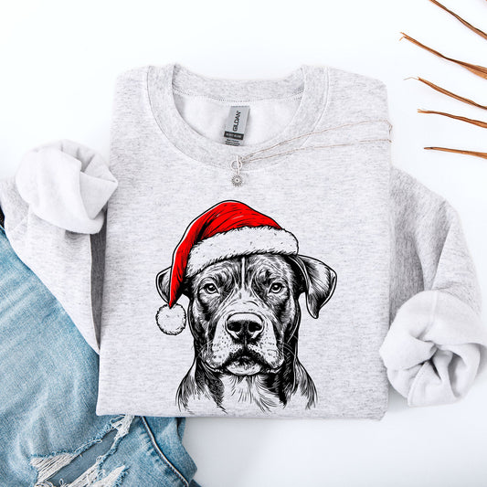 Pitbull, Santa, Dog, Christmas, Dog Lover, Pet Sweatshirt