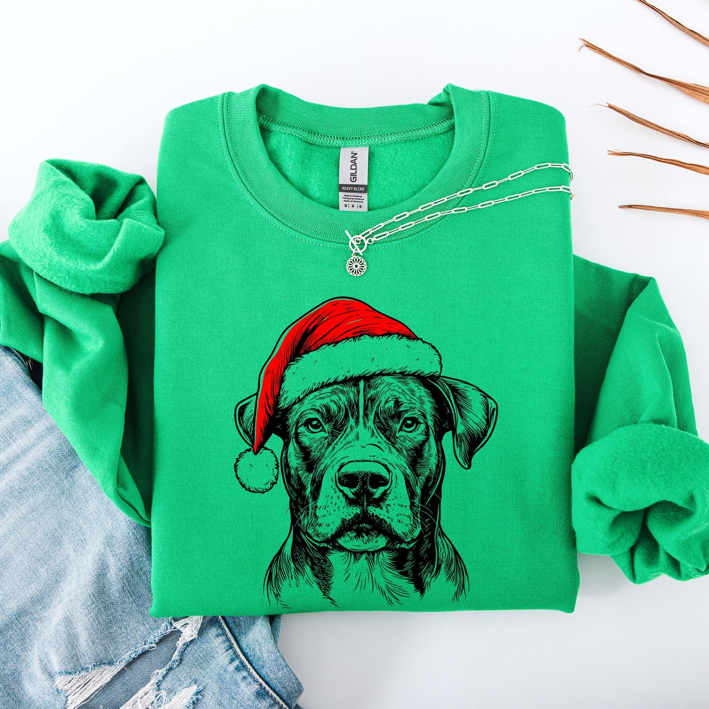 Pitbull, Santa, Dog, Christmas, Dog Lover, Pet Sweatshirt