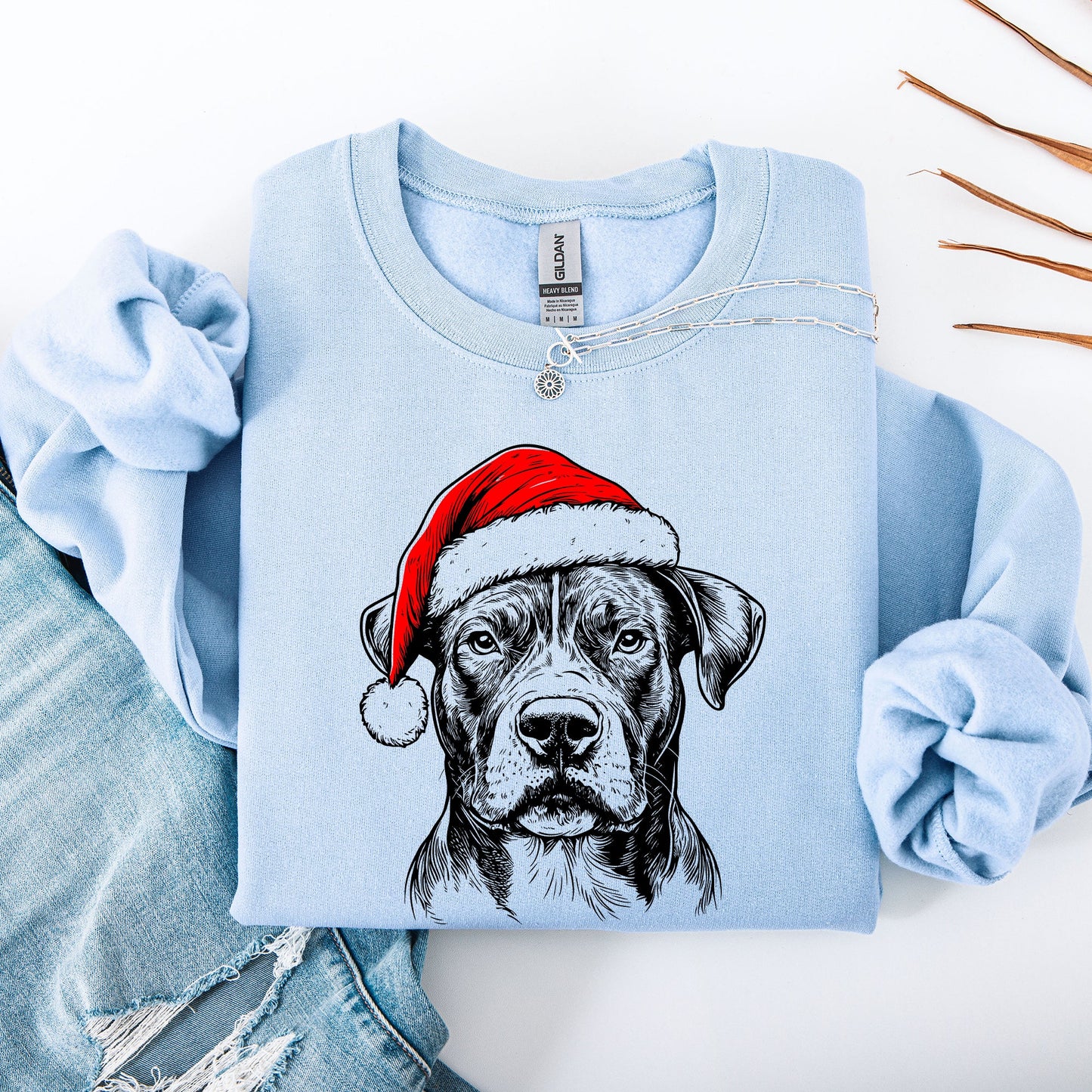 Pitbull, Santa, Dog, Christmas, Dog Lover, Pet Sweatshirt