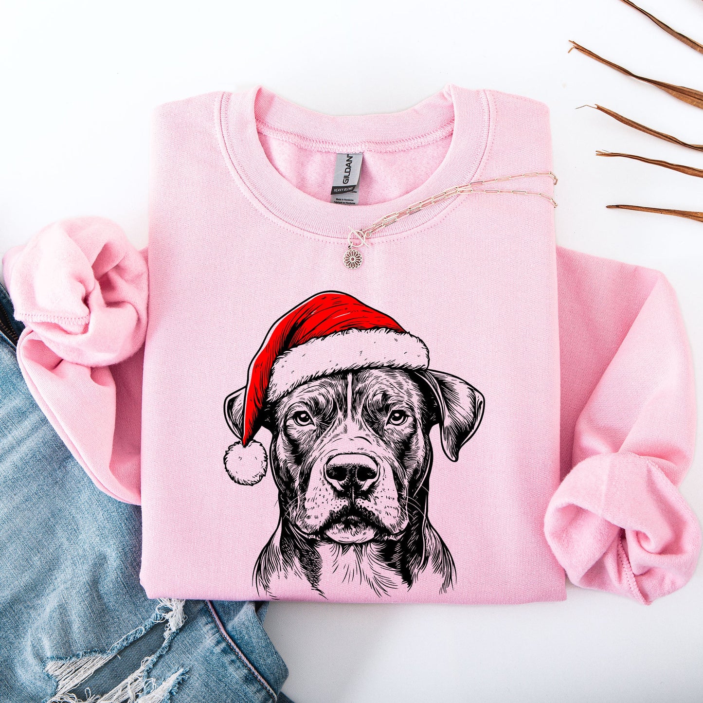 Pitbull, Santa, Dog, Christmas, Dog Lover, Pet Sweatshirt
