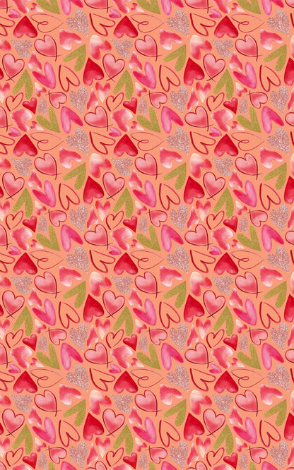 Mixed Hearts Light Salmon