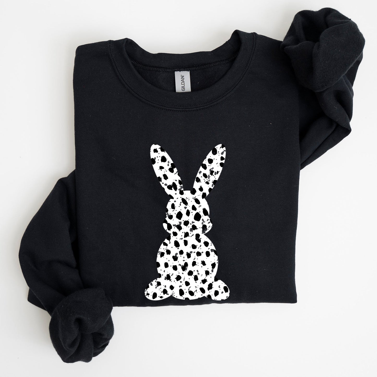 Polka Dot Easter Bunny, Dalmatian Print, Trend, Pattern Sweatshirt