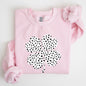 Polka Dot Shamrock, Dalmatian Print, St Patrick's Day Sweatshirt