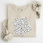 Polka Dot Shamrock, Dalmatian Print, St Patrick's Day Sweatshirt