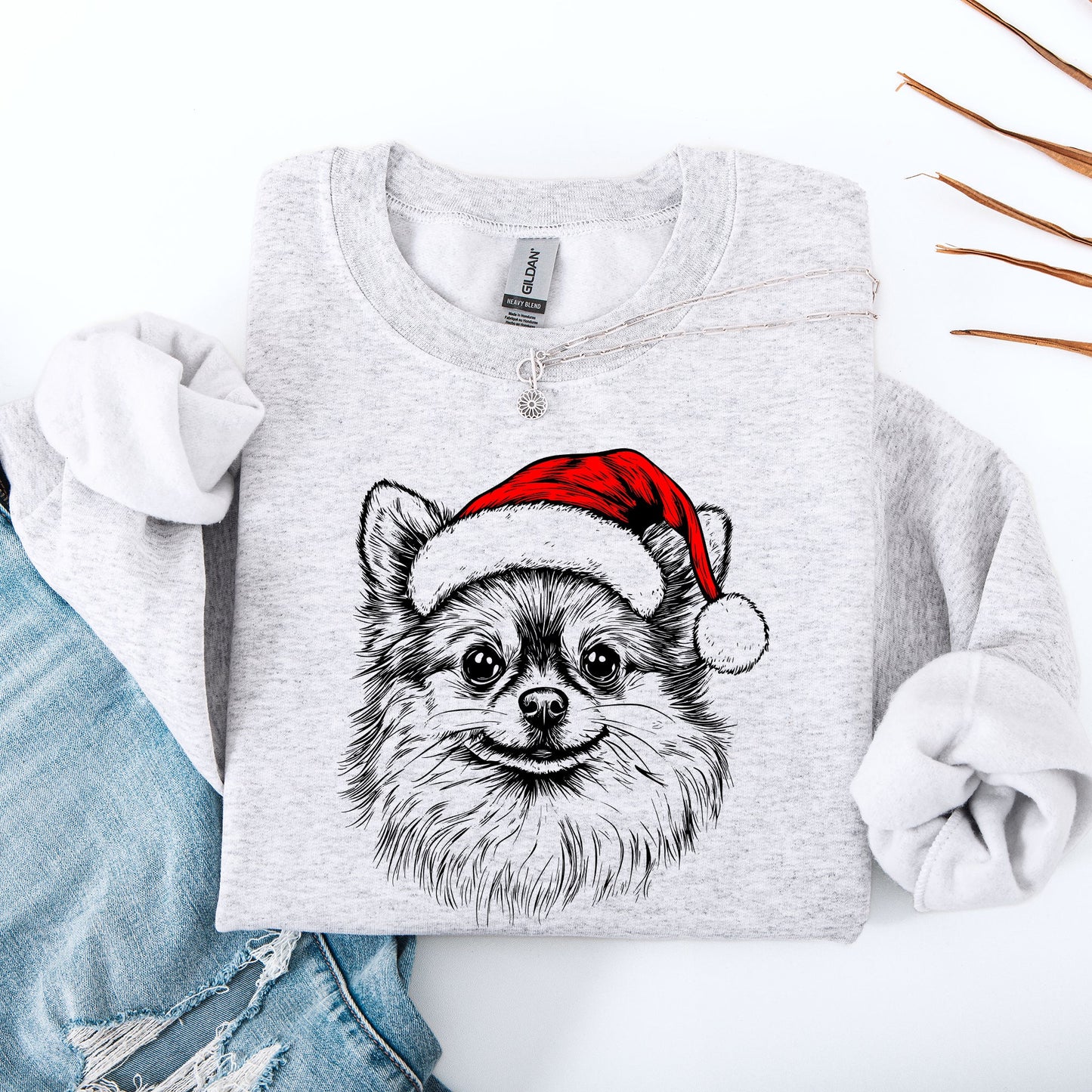 Pomeranian, Santa, Dog, Christmas, Dog Lover, Pet Sweatshirt