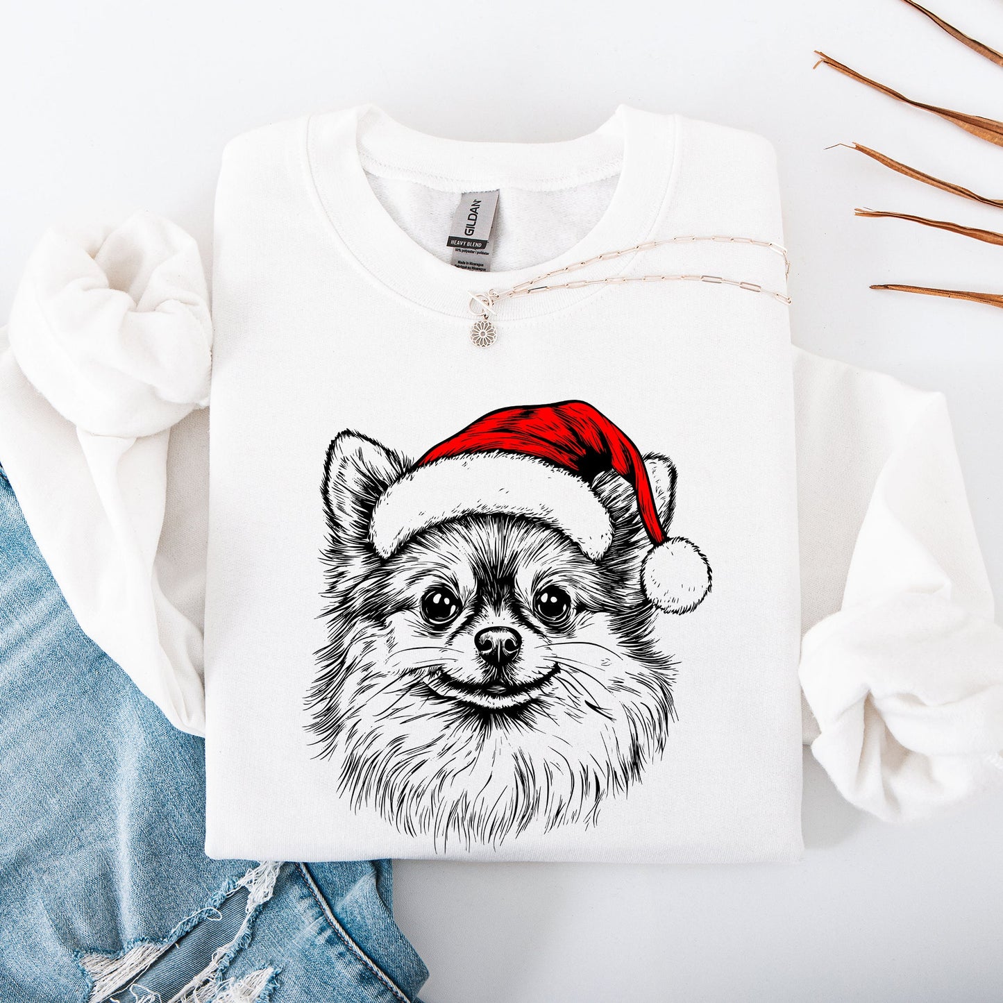 Pomeranian, Santa, Dog, Christmas, Dog Lover, Pet Sweatshirt