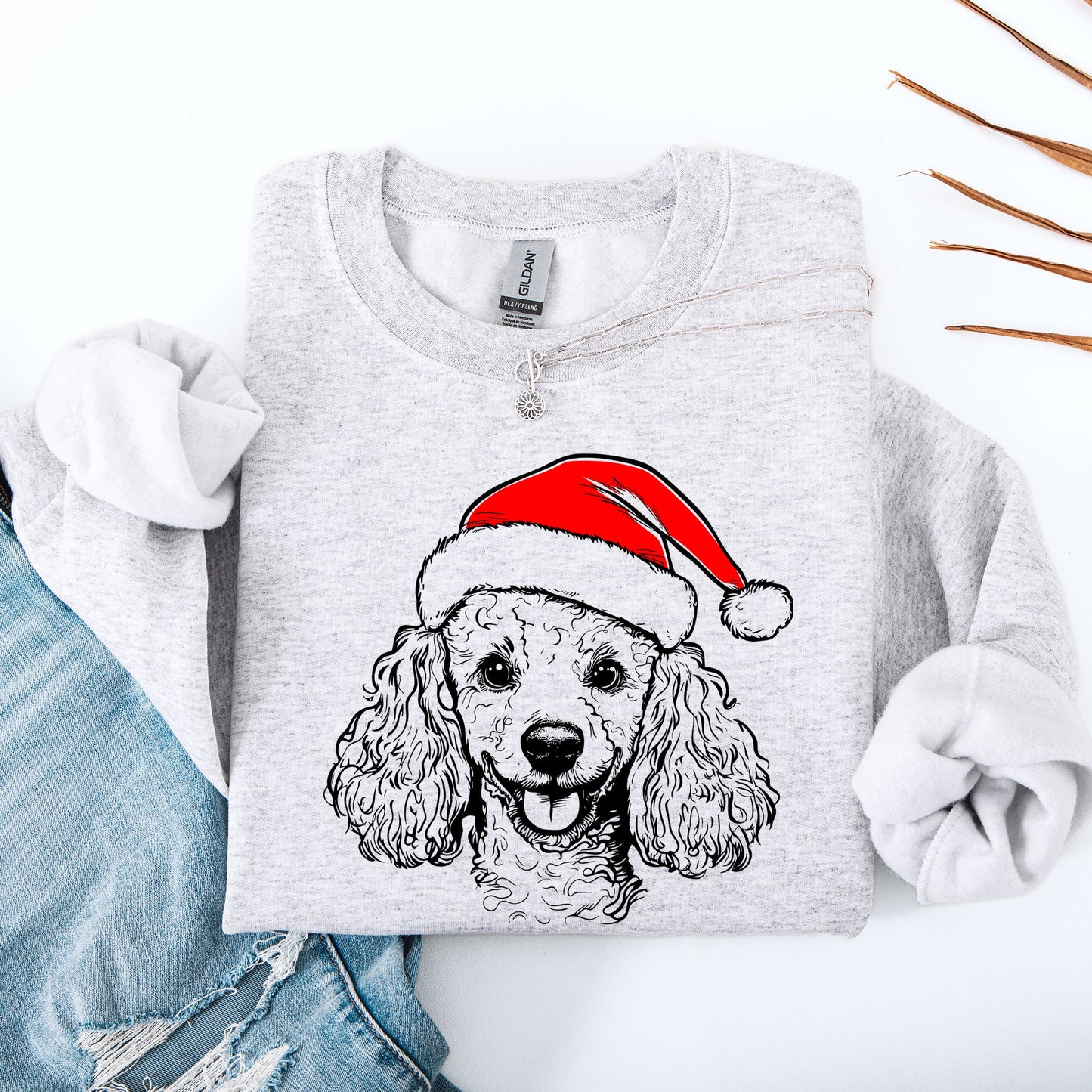 Poodle, Santa, Dog, Christmas, Dog Lover, Pet Sweatshirt