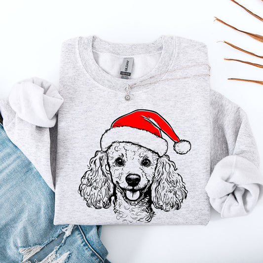 Poodle, Santa, Dog, Christmas, Dog Lover, Pet Sweatshirt