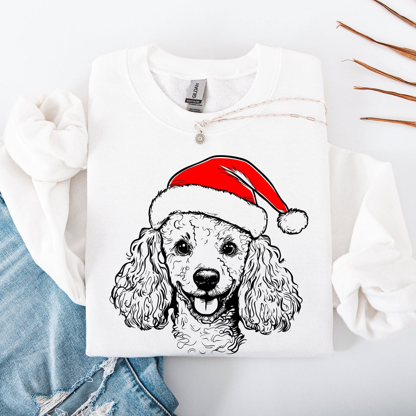 Poodle, Santa, Dog, Christmas, Dog Lover, Pet Sweatshirt
