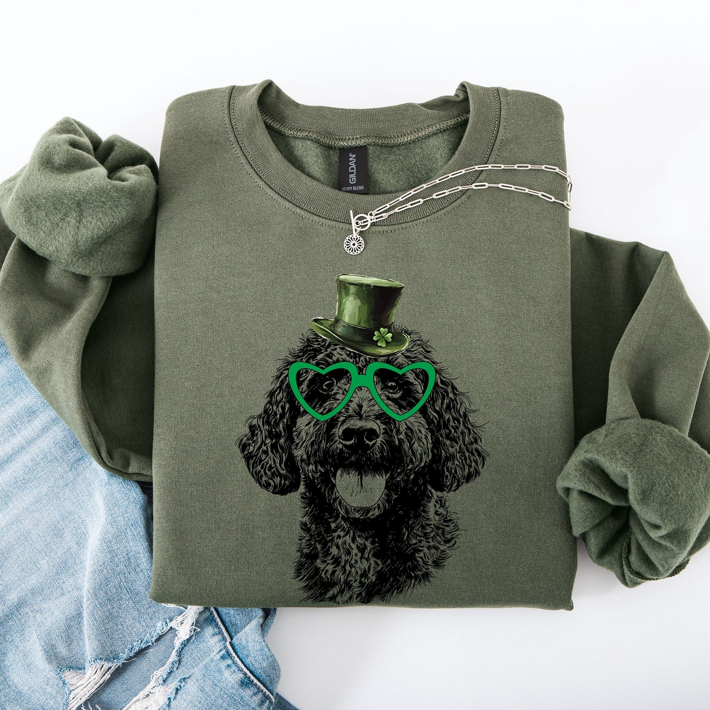 Portuguese Water Dog, Adorable Dog, St Patrick's Day, Lucky, Irish Sweatshirt