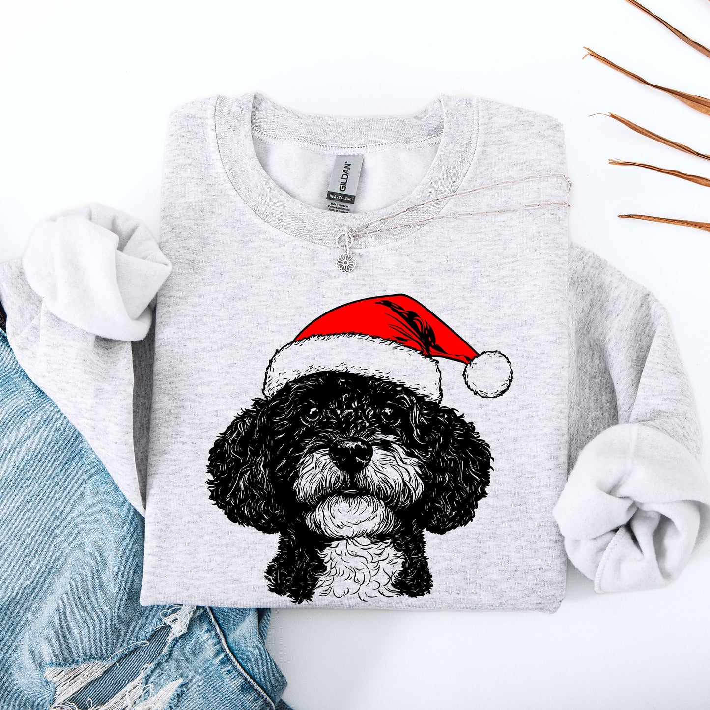 Portuguese Water Dog, Santa, Dog, Christmas, Dog Lover, Pet Sweatshirt