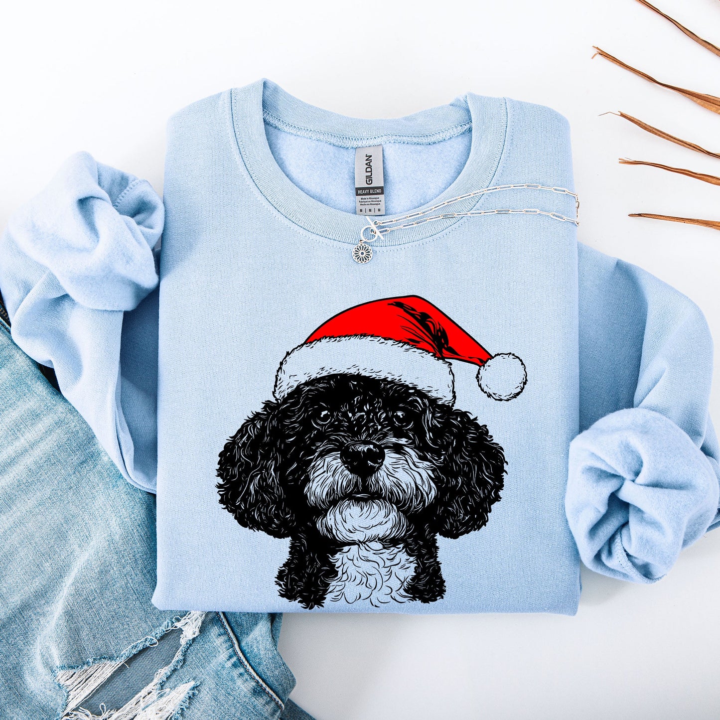 Portuguese Water Dog, Santa, Dog, Christmas, Dog Lover, Pet Sweatshirt